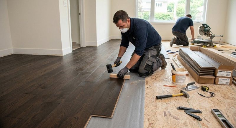 Dark Wood Floor Installation in Stafford County, VA